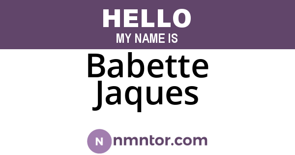 Babette Jaques