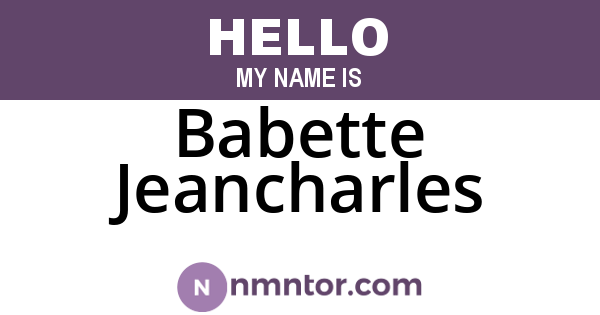 Babette Jeancharles
