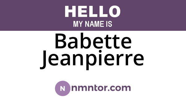 Babette Jeanpierre