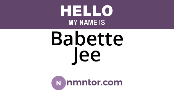 Babette Jee