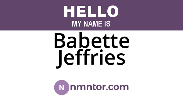 Babette Jeffries