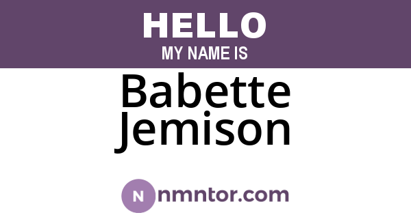 Babette Jemison