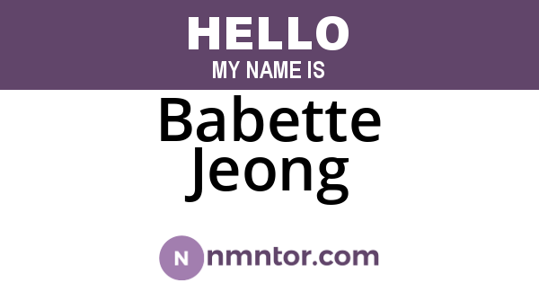 Babette Jeong