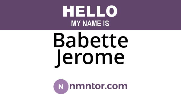 Babette Jerome