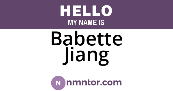 Babette Jiang