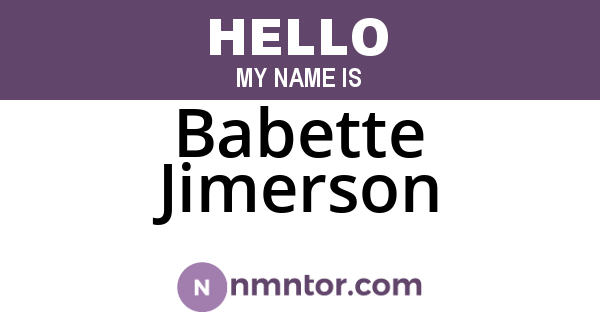 Babette Jimerson