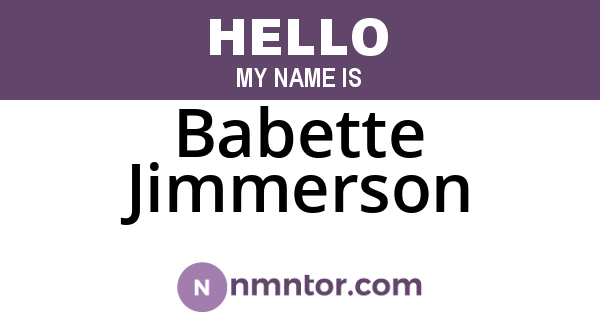 Babette Jimmerson