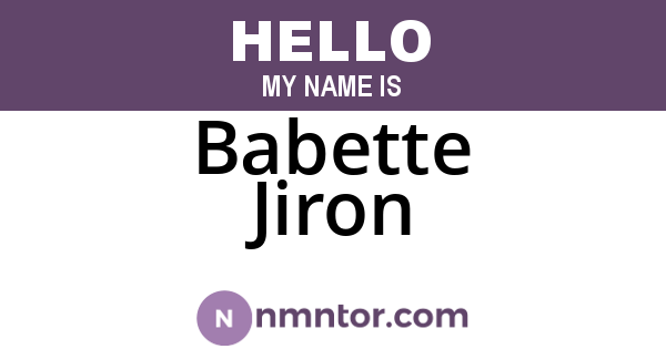 Babette Jiron