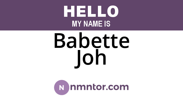 Babette Joh