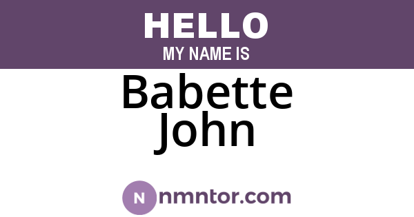 Babette John
