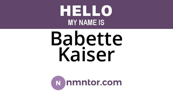 Babette Kaiser