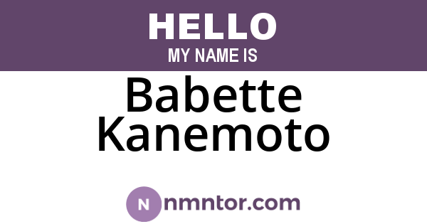 Babette Kanemoto