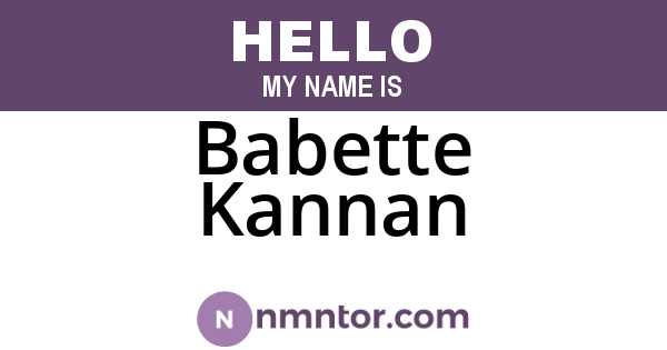 Babette Kannan