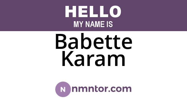 Babette Karam