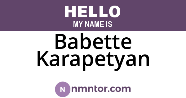 Babette Karapetyan