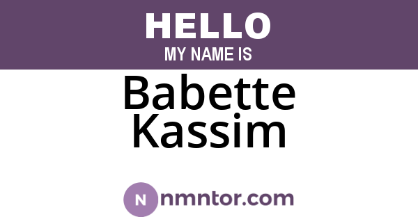 Babette Kassim
