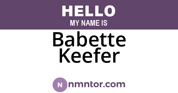 Babette Keefer