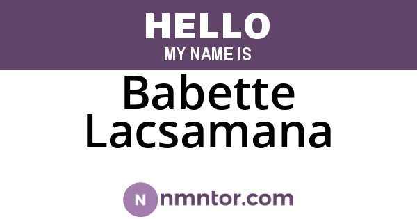 Babette Lacsamana