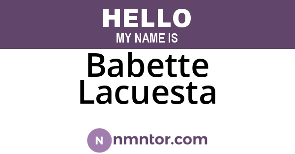 Babette Lacuesta
