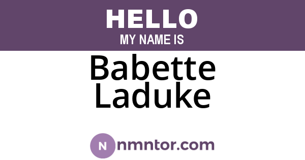Babette Laduke
