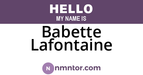 Babette Lafontaine
