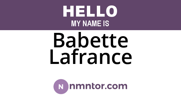 Babette Lafrance