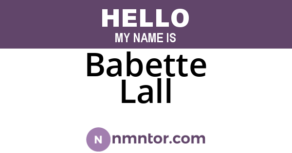 Babette Lall