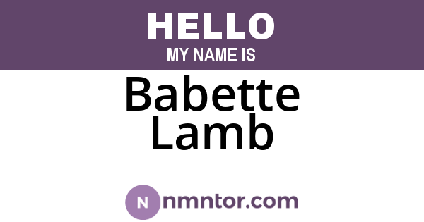 Babette Lamb