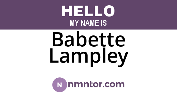 Babette Lampley