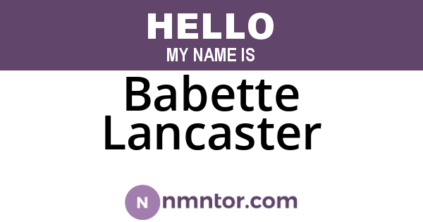 Babette Lancaster