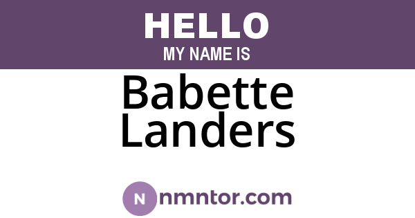 Babette Landers