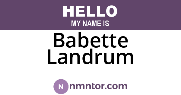 Babette Landrum