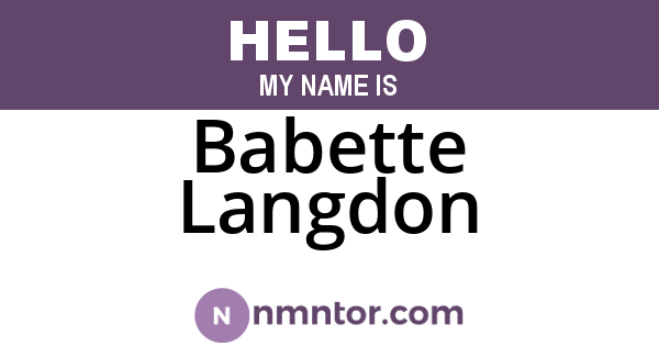 Babette Langdon