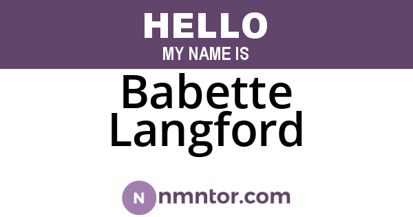 Babette Langford