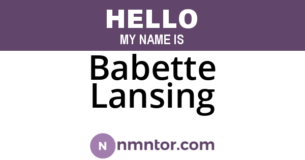 Babette Lansing