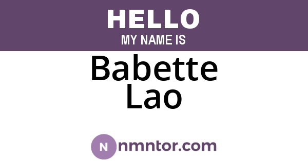 Babette Lao