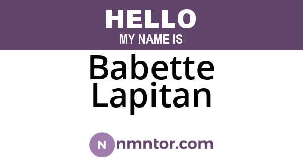 Babette Lapitan