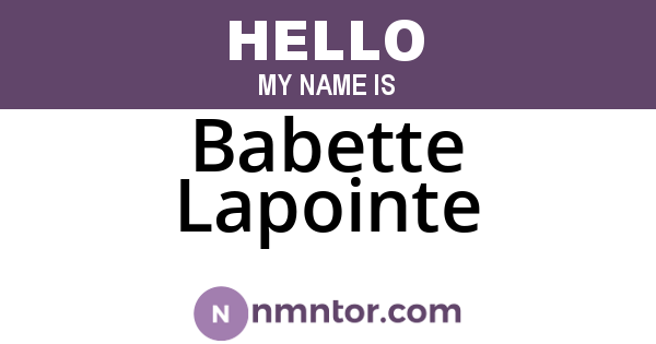 Babette Lapointe
