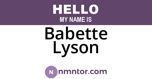 Babette Lyson