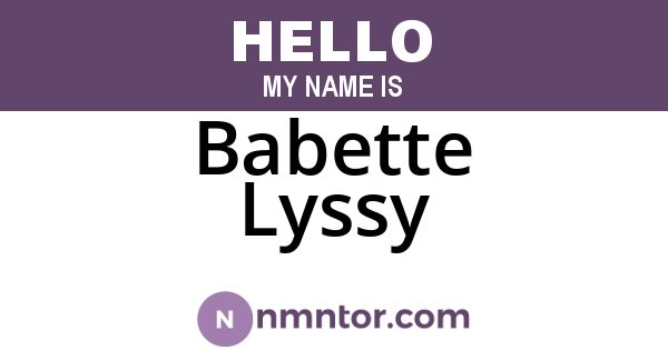 Babette Lyssy