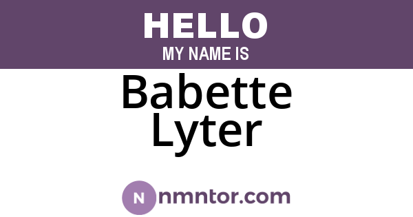 Babette Lyter