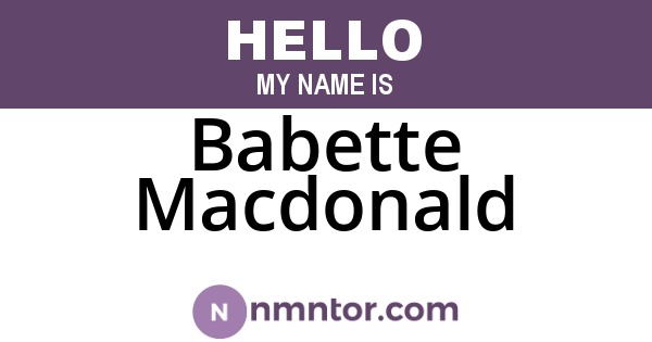 Babette Macdonald