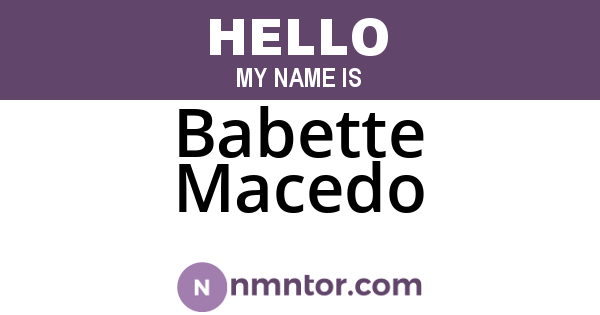 Babette Macedo
