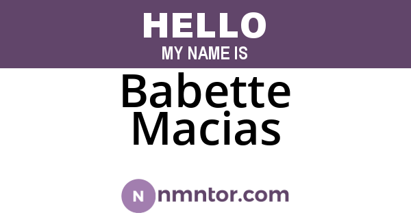 Babette Macias