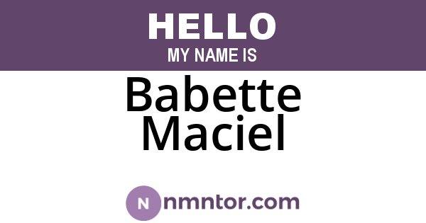 Babette Maciel