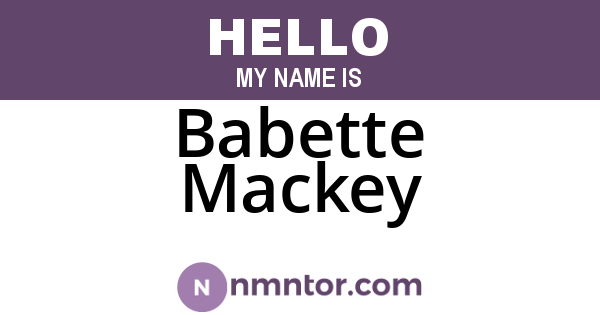 Babette Mackey
