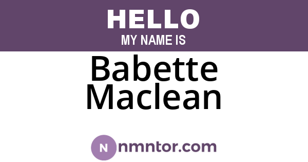 Babette Maclean