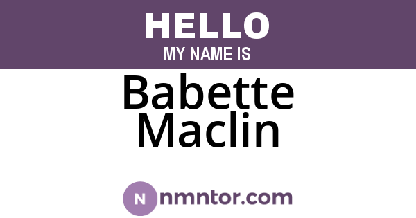 Babette Maclin