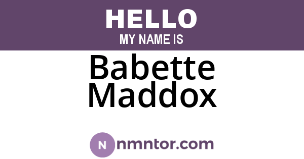 Babette Maddox