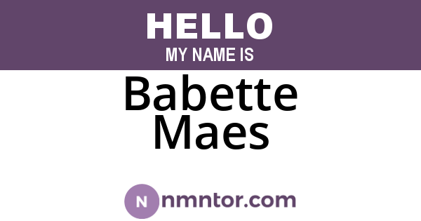 Babette Maes